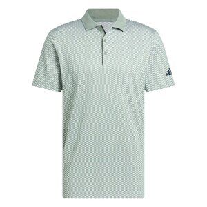 Adidas Men’s Beyond Textured Polo Golf Polo Silver Green Size Medium JH1345